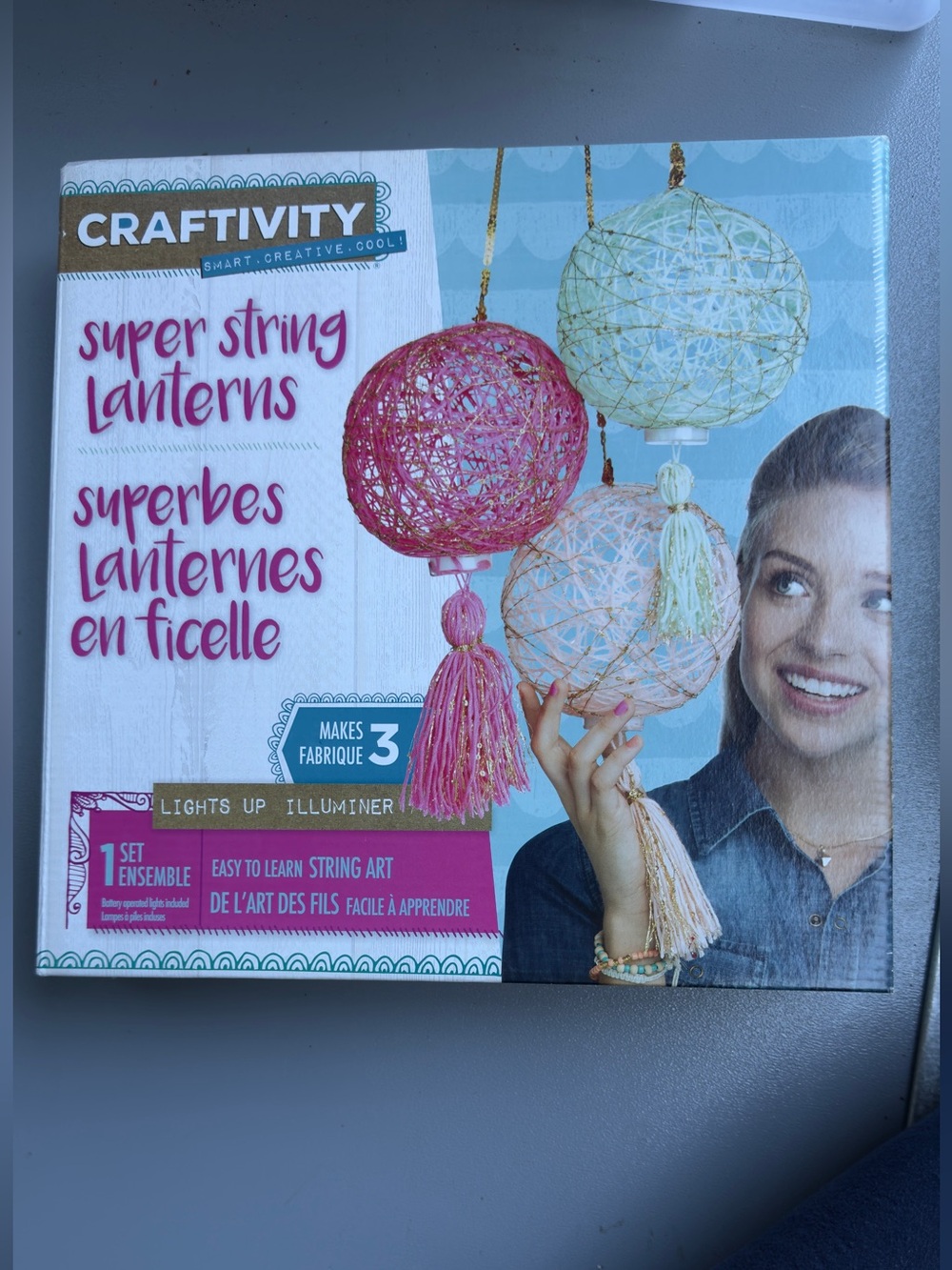 Super String Lanterns - Pink and Cream Hanging Lantern Kit
